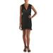 Aqua Womens Ruched Ruffled Cocktail Dress