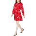 Maison Jules Womens Printed Ruffled Shirt Dress