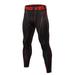 JANDEL Men's Athletic Compression Pants, Baselayer Quick Dry Sports Running Gym Workout Tights Leggings,Black Red M