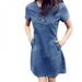 Korean Denim Dress for Women Summer Casual Jeans Dress with Button Sexy Denim Mini Dress Plus Size O Neck