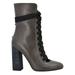 JACOBIES GE39 Women's Lace Up High Chunky Heel Zip Up Dress Mid-Calf Boots