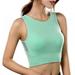 TINKER Women's Wire Free Sport Bras Gym Running Exercise Yoga Fitness Beautiful Back Fasting Dry Bras Tank Tops,Green