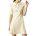 Women's Plaid Peter Pan Collar Half Sleeves A-Line Dress