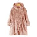 Women Fashion Button Plush Tops Hooded Loose Cardigan Wool Coat Winter Jacket