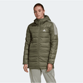 Adidas Women's W Essentials Light Down Hooded Parka, Legacy Green