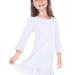 Kavio! Girls 3-6X Ruffled 3/4 Sleeve A-Line Dress White 6X