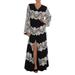 Dolce & Gabbana Black Silk Floral Lace Kaftan Dress