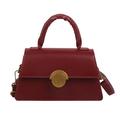 Winnereco Women PU Leather Pure Color Crossbody Shoulder Bag Small Handbag (Red)