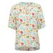 Fashion Women Floral Blouse V Neck Short Sleeve Irregular Hem Loose Plus Size Top -Shirt