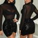 Women Bandage Bodycon Long Sleeve Evening Party Cocktail Club Short Mini Dress