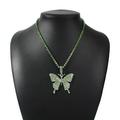 Butterfly Necklace Chain Vintage Rhinestone Butterfly Pendant Necklace for Women