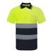 GOGO High Visibility Reflective Short Sleeve Polo Shirt, Hi-Visibility Pocket Tee-Yellow/Navy-M