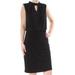 Nine West NEW Black Womens Size 4 Keyhole Blouson Solid Sheath Dress