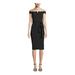 ECI New York Womens Sleeveless V-Neck Sheath Dress