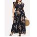 Colisha Sleeveless Chiffon Dresses for Women Beach Holiday Casual Floral Printed Maxi Dress High Waist Boho Sundress Plus Size