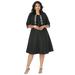 Roaman's Women's Plus Size Embellished Fit-And-Flare Jacket Dress