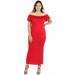 Womenâ€™s Plus Size Ruffle Off The Shoulder Maxi Dress