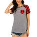 UKAP S-XXL Short Sleeve Plus T Shirt Buffalo Plaid Pocket Blouse Top Ladies Casual Check Printed Raglan Tunic Blouse Gray S=US 4