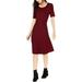 Maison Jules Womens Belted Fit & Flare Dress