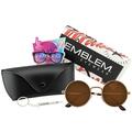 Emblem Eyewear - Round Sunglasses Vintage Mirror Lens Round Hippie Sunglasses w/ CASE