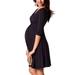 Colisha Women Maternity Swing Midi Dress V Neck 3/4 Sleeve Empire Waist Cotton Baby Shower Pregnancy Photography Wrap Sundress