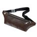 Chinatera Men Waist Bag Retro Leather Fanny Chest Pouch Crossbody Pack (Dark Brown)