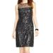 American Living NEW Black Women's Size 10 Sequin Mesh Sheath Dress