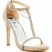 Chainlink Glitter Heeled Sandal Strappy Open Toe Sexy Heels Women (Beige, 6)