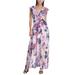 Dkny Floral Chiffon Ruffle Cap Sleeve Maxi Dress, 12