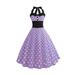 Women's Dress Vintage Style Cocktail Halter Dress 1950s Rockabilly Swing Audrey Dress