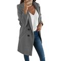 ESSEN Coat Casual Women Autumn Winter Solid Color Lapel Open Front Jacket Long Warm Coat