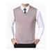 Men's Solid Sweater Vest with Ribbed Edge Relaxed Fit V-Neck Sleeveless Sweater Winter Business Knitwear up to Size 3XL