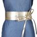 Livingsenburg Women Girl Leather Self Tie Bow Wrap Around Wide Waist Band Belt