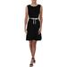 Tommy Hilfiger Womens Sleeveless Contrast Trim Scuba Dress