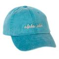 Alpha Phi (N) Sorority Baseball Hat Cap Cursive Name Font A Phi (Bright Blue - N)