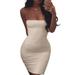 Womens Dresses Sundresses Cami Mini Dress Bodycon Plain Clubwear Casual Party Slim