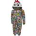 Komar Kids Girls' Emoji Unicorn Hooded One Piece Pajama