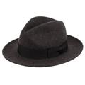 Premium Milano Wool Crushable Fedora Hat w/Grosgrain Band Classic Flat Brim