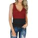 Tuscom Women'S Sleeveless Vest Loose Button-Down Clashing Blouse Women'S Shirt