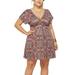 UKAP Womens Summer V Neck Bohemian Floral Print Mini Dress Plus Size Short Sleeve Wrap Beach Short Dress Party Cocktail Dress