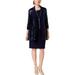 R&M Richards Womens Metallic Sequined Dress With Jacket Navy 6