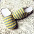 Manfiter Women Men Slippers Couple Striped Print Warm Home Plush Soft Cozy Slippers Anti-Slip Round Toe Winter Floor Indoor Bedroom Shoes