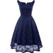 Junior Round Open Neck Lace Skirt Dress