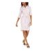 Tommy Hilfiger Womens Striped Belted Shirtdress