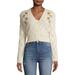 Dreamers by Debut Women's Floral Stitch Cardigan Sweater