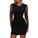 FASHIONWT Women's Sexy Backless Bodycon Mini Dress Ladies Evening Party Lace Sleeve Dresses