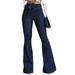 Flared Bell Lace Up Bootcut Denim Jeans Pants Skinny Trousers Bootcut