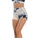 Women High Waist Tie Dye Yoga Shorts Casual Slim Fit Drawstring Short Pants Sport Fitness Gym Running Workout Bike Cycling Shorts