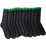 SOCKS'NBULK Value Pack Kids Cotton Black Ribbed Crew Socks, Boys & Girls