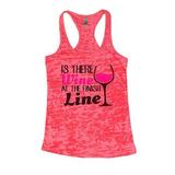 Womens Burnout Tank Top Is There Wine At The Finish Line Running Marathon X-Large, Shocking Pink